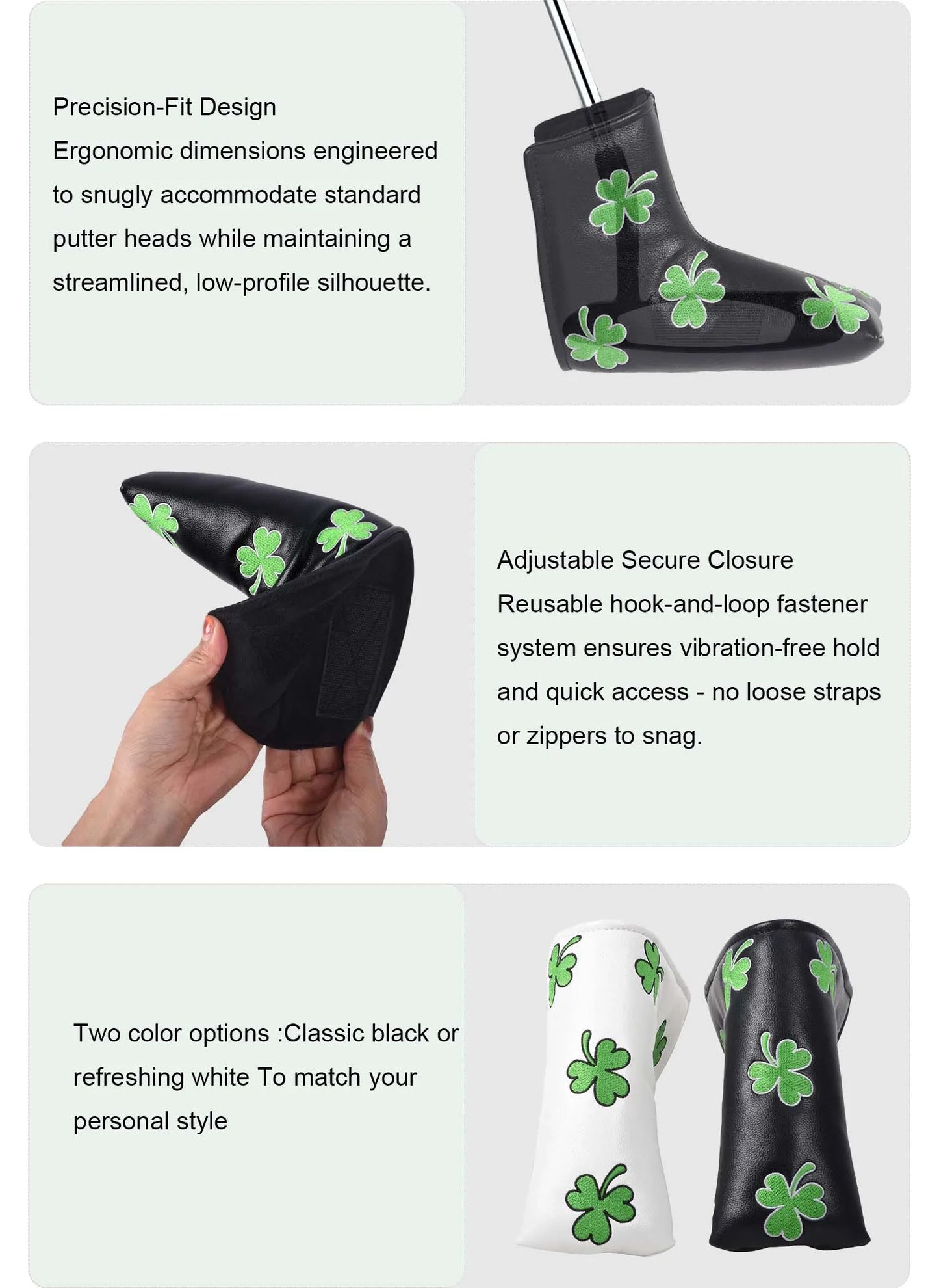 Shamrock Blade Putter Cover - White/Black